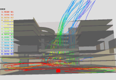 Streamlines from fire - click for animation