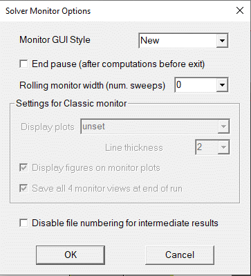 Image: SOLVER
    MONITOR OPTIONS