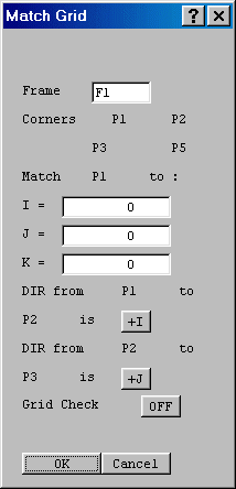 The frame matching dialog